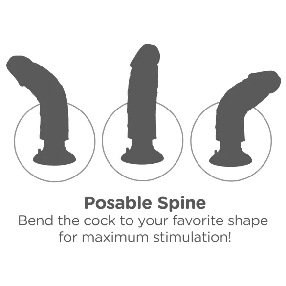 King Cock - dildo med sugekop og vibrator - 25 cm - natur