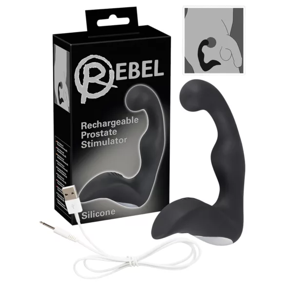 Rebel - prostatavibrator med genopladeligt batteri - sort
