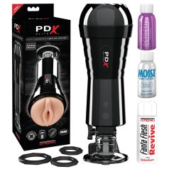  PDX Cock Compressor - masturbator med sug og vibration - sort