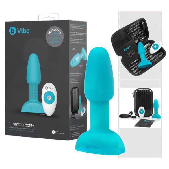 b-Vibe Rimming - anal vibrator med roterende kugler - turkis