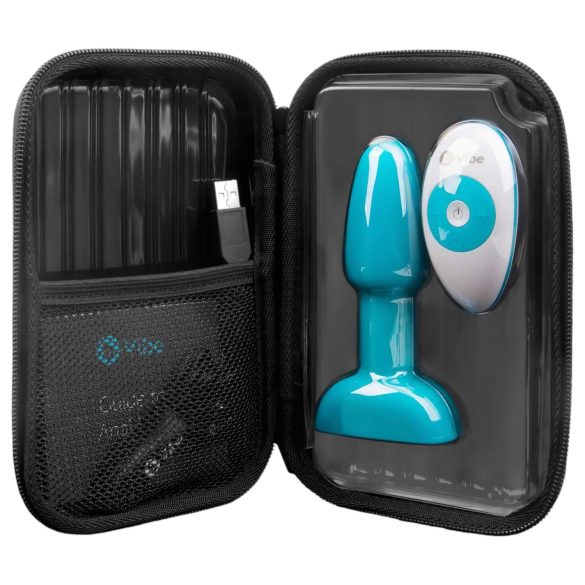 b-Vibe Rimming - anal vibrator med roterende kugler - turkis