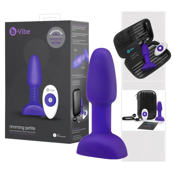 b-Vibe Rimming - roterende perleanalvibrator (lilla)