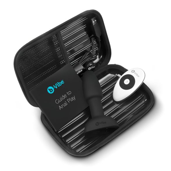 b-Vibe Rimming - analvibrator med roterende kugler - sort