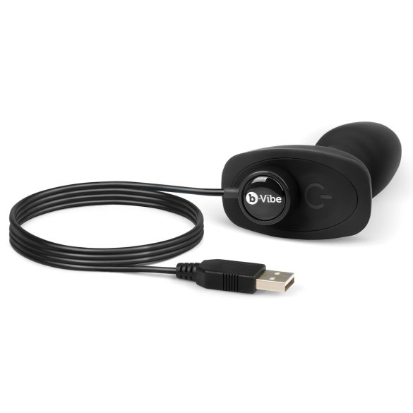 b-Vibe Rimming - analvibrator med roterende kugler - sort