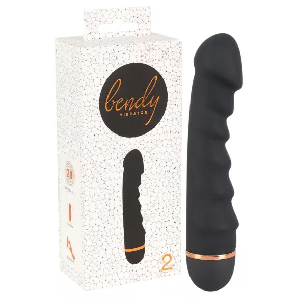 You2Toys - vibrator med riller - fleksibel - sort