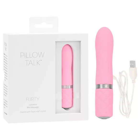 Pillow Talk Flirty - vibratorstav med genopladeligt batteri - pink