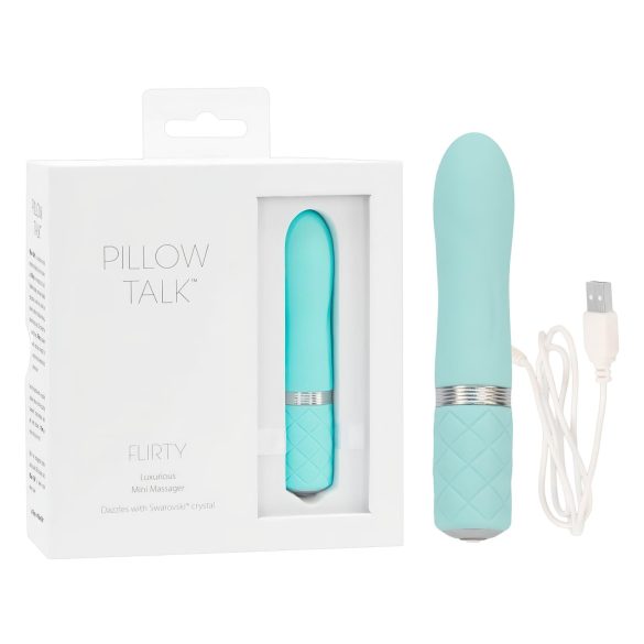 Pillow Talk Flirty - genopladelig stangvibrator (turkis)