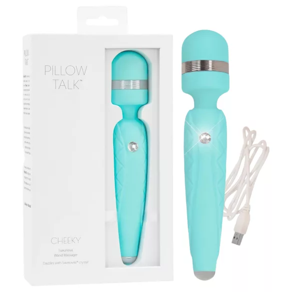 Pillow Talk Cheeky Wand - massagevibrator med genopladeligt batteri - turkis