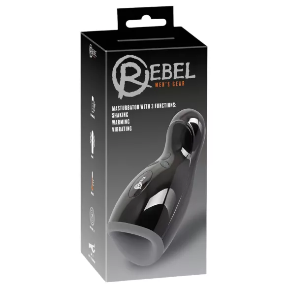 Rebel - masturbator med varme og vibration - bevægelig - sort