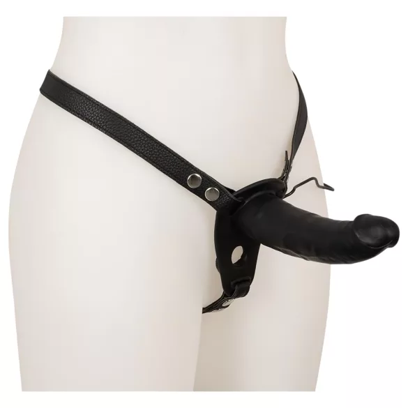 Double Thruster - strap-on dobbelt vibrator - sort