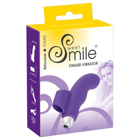 SMILE Finger - finger vibrator - bølget overflade - silikone lilla