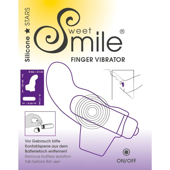 SMILE Finger - finger vibrator - bølget overflade - silikone lilla