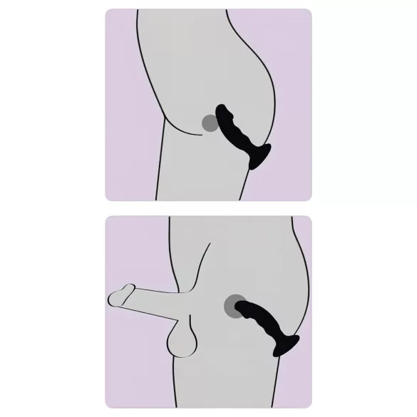 Black Velvets - anal vibrator med penisform - genopladelig - sort