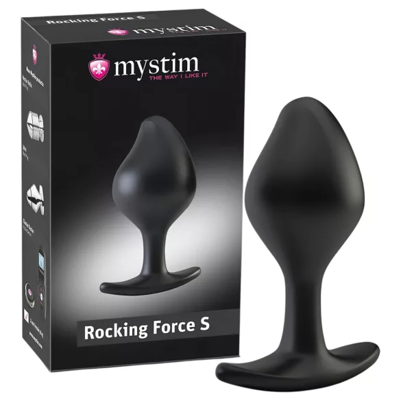 mystim Rocking Force S - elektro anal plug - lille (sort)