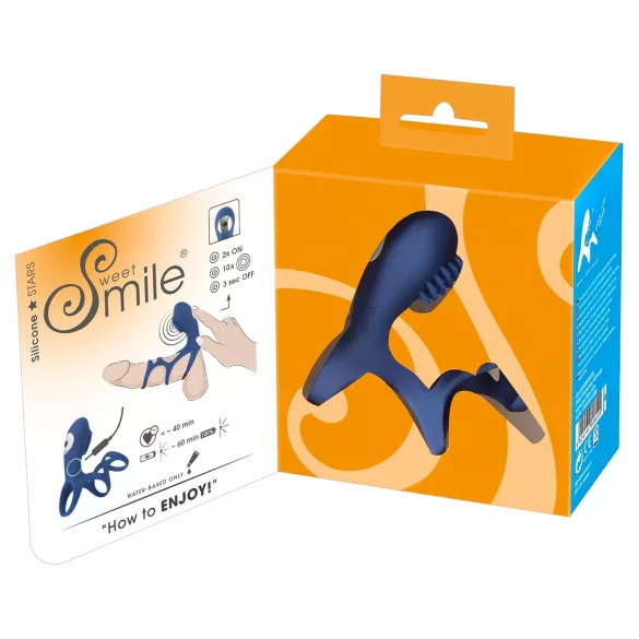 SMILE Couple - vibrerende penisring - opladelig - blå