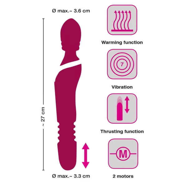 Javida Thrusting - 3i1 massagevibrator (rød)