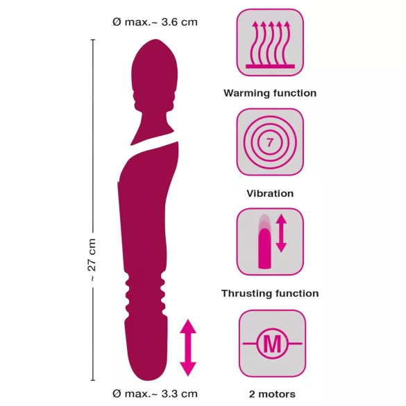 Javida Thrusting - 3i1 massagevibrator (rød)