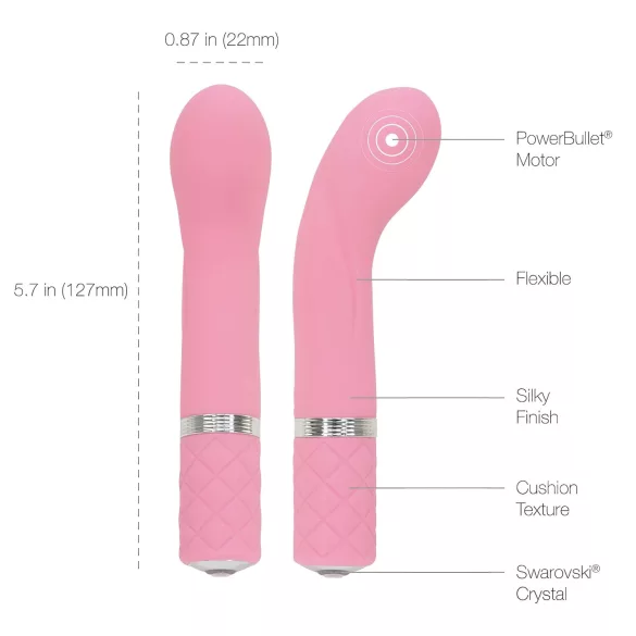 Pillow Talk Racy - genopladelig, slank G-punktsvibrator (pink)