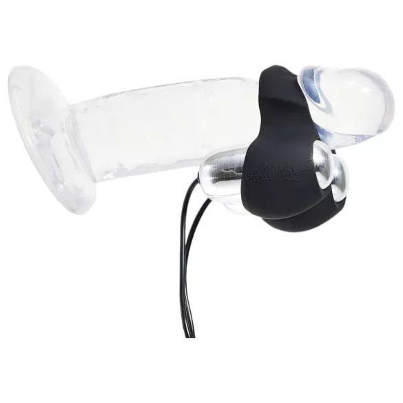 HOT Octopuss JETT - penishoved vibrator med 2 motorer - sort