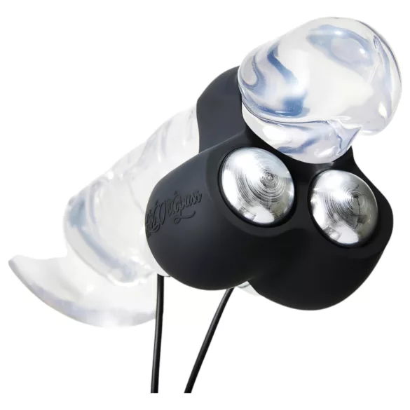 HOT Octopuss JETT - penishoved vibrator med 2 motorer - sort