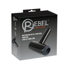   Rebel - masturbator med op/ned bevægelse og vibration - opladelig - sort