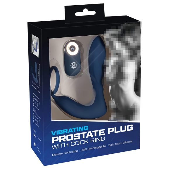 You2Toys Prostata Plug - anal vibrator med penisring (blå)