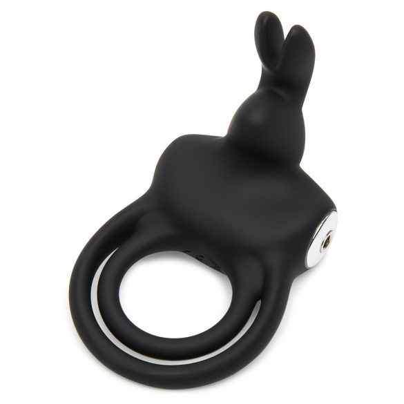 Happyrabbit - penisring med vibrator og kuglerem - vandtæt, genopladelig, sort