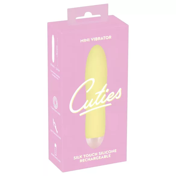 Cuties Mini Yellow - genopladelig, silikone stavvibrator (gul)