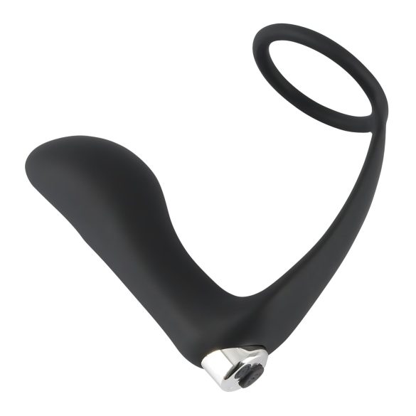 Black Velvets - analvibrator med penisring - sort