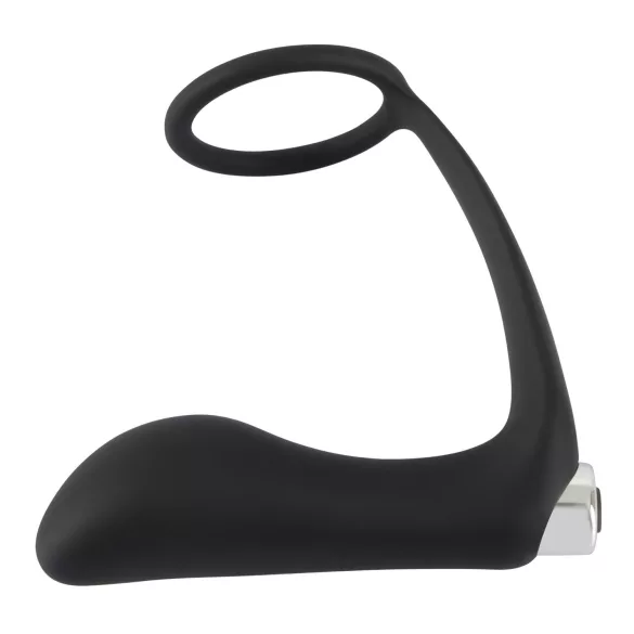 Black Velvets - analvibrator med penisring - sort