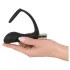 Black Velvets - analvibrator med penisring - sort