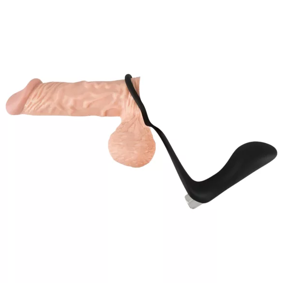 Black Velvets - analvibrator med penisring - sort