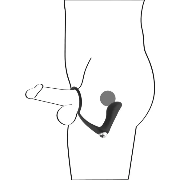 Black Velvets - analvibrator med penisring - sort