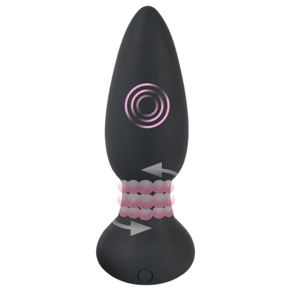 Black Velvets - analvibrator med roterende perler - sort