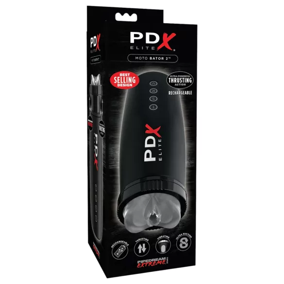 PDX Elite Moto Bator 2 - automatisk masturbator med sug - sort