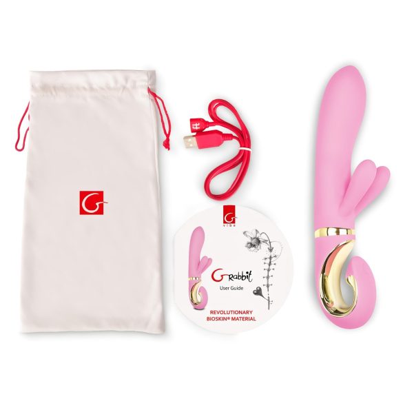 G-Vibe GRabbit - G-punkt vibrator - 3 motorer - genopladelig - pink