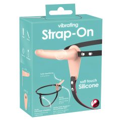 You2Toys - strap-on vibrator med rem - opladelig - natur