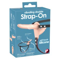 You2Toys - strap-on dobbeltdildo vibrator - natur