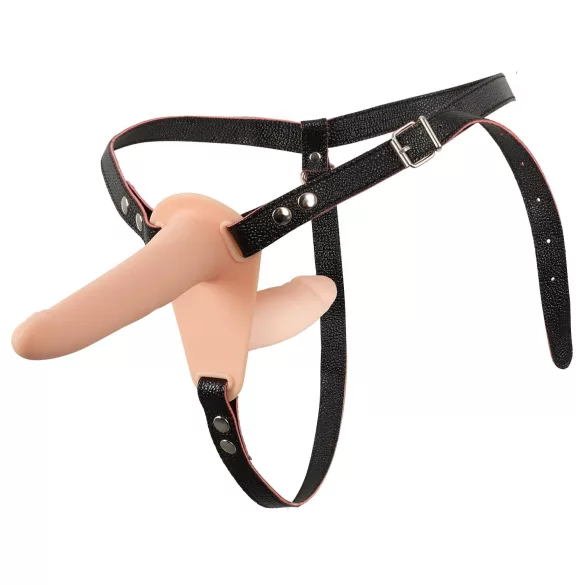 You2Toys - strap-on dobbeltdildo vibrator - natur