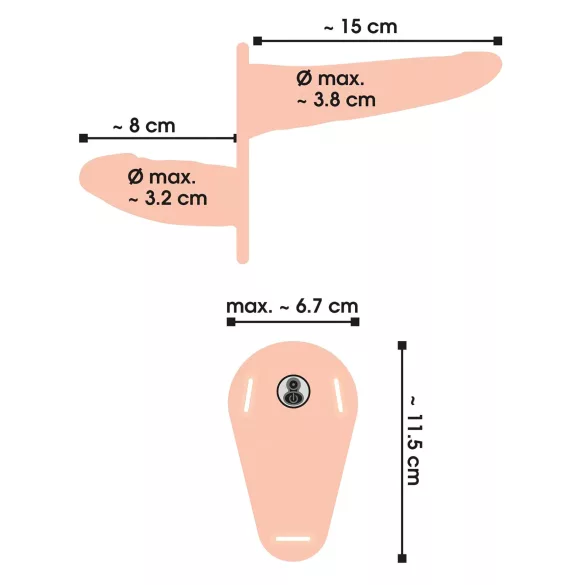 You2Toys - strap-on dobbeltdildo vibrator - natur