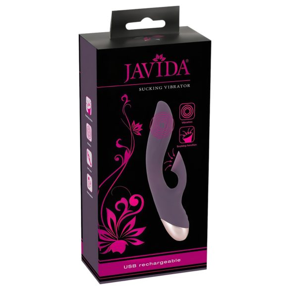 Javida - vandtæt vibrator med klitorissugefunktion - lilla