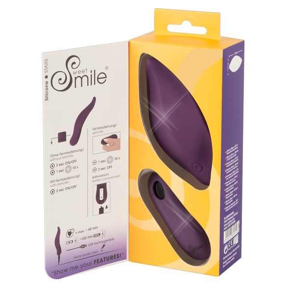 SMILE - trussevibrator med klitorisstimulation - genopladelig - lilla