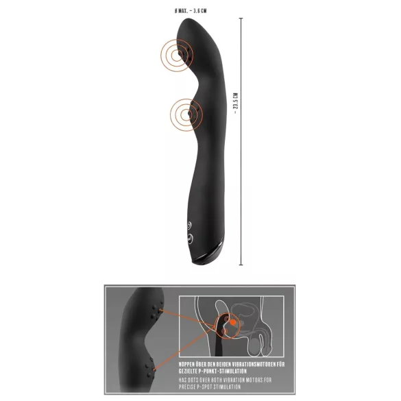 Rebel - prostatavibrator med 2 motorer - sort
