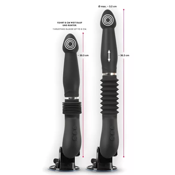 You2Toys - sexmaskine med fjernbetjening - genopladelig vibrator - sort