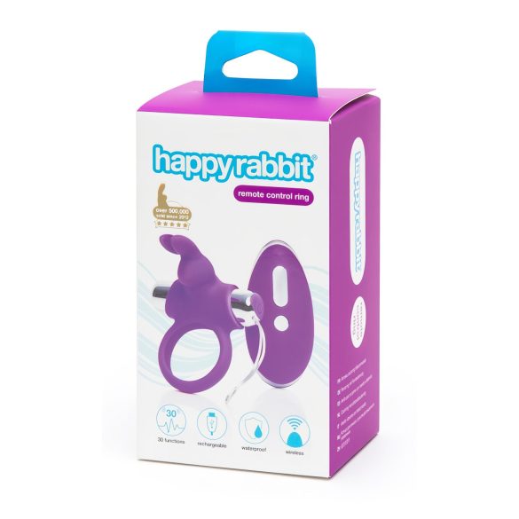 Happyrabbit - genopladelig, trådløs penisring (lilla-sølv)