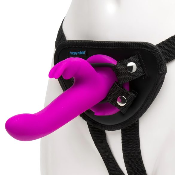 Happyrabbit Strap-On - kanin-strapon vibrator (lilla)