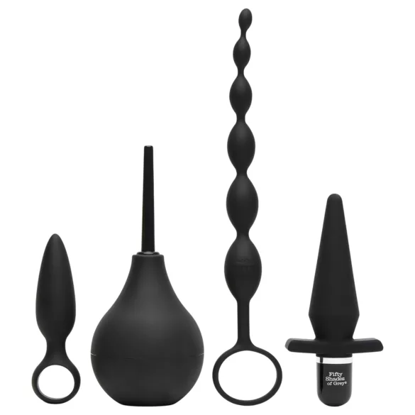 Fifty Shades - Tag det roligt, 4-i-1 anal sæt (sort)