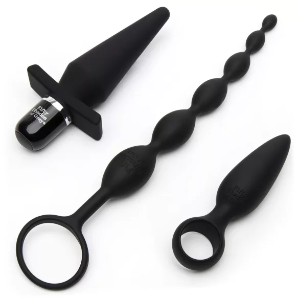 Fifty Shades - Tag det roligt, 4-i-1 anal sæt (sort)