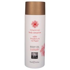   Shiatsu Luxury - spiselig massageolie - jordbær-rød peber - 75ml