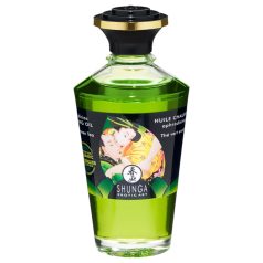 Shunga - varmende massageolie - grøn te - 100ml